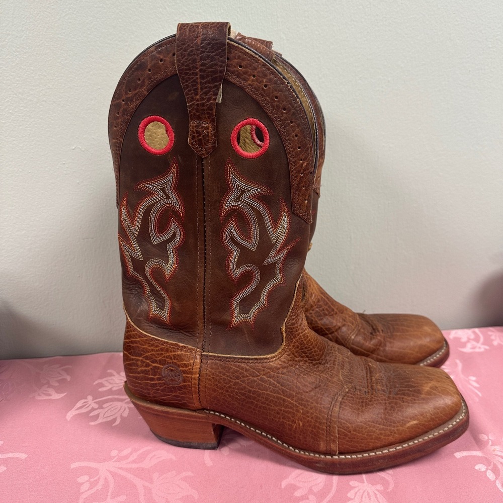 Double H DH1580 Mens Brown Bison Leather Western Cowboy Boots Made in USA 13 D